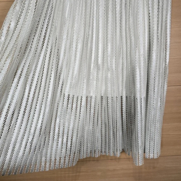 NWT Freeway Women's Satin‎ Metallic Pleated A line Skirt swing Midi with zipper - Picture 3 of 8